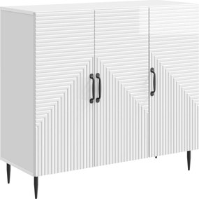 vidaXL Πλαϊνό γραφείο Γυαλιστερό Λευκό 89 x 34,5 x 80 εκ