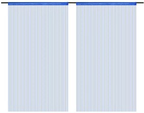 Κουρτίνες με Κρόσσια 2 τεμ. Μπλε 100 x 250 εκ. - Μπλε