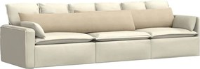 vidaXL Μαξιλάρι Καναπέ 2 pcs Κρεμ 200 x 40 εκ. ύφασμα