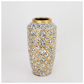 Βάζο Κεραμικό Λευκό & Μαύρο 13x13x25cm 752-20051 Estheti-752-20051-Μαύρο-Λευκό 752-20051