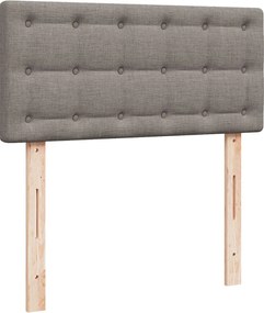 vidaXL Κρεβάτι Boxspring με Στρώμα Taupe 90x190 εκ.Υφασμάτινο