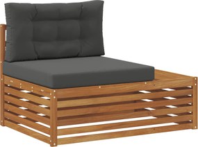 vidaXL Σειρά Καναπέ Εξωτερικού 2 Τεμάχιο Φυσικό και Ανθρακί