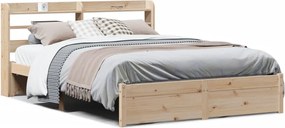 vidaXL Πλαίσιο Κρεβατιού Κεφαλάρι 150x200 εκ Μασίφ Πεύκο
