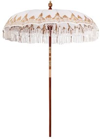 vidaXL Μπαλινέζικη Ομπρέλα Κρεμ 190 x 190 x 260 εκ Βαμβάκι