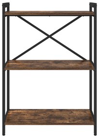 vidaXL Βιβλιοθήκη Καπνιστή δρυς 60 x 30 x 83 εκ Επεξεργασμένο ξύλο