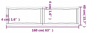 Επιφ. Τραπεζιού Σκ Γκρι 60x40x(2-4)εκ Επεξ Μασίφ Ξύλο Live Edge - Καφέ