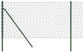 vidaXL Συρματόπλεγμα Περίφραξης Πράσινο 0,8 x 10 μ. με Στύλους