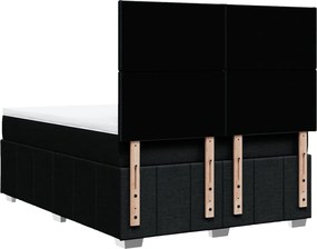 vidaXL Κρεβάτι Boxspring με Στρώμα Μαύρο 160x200 εκ. Υφασμάτινο