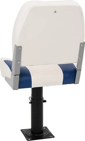 vidaXL Πτυσσόμενο Κάθισμα Σκάφους 1 Σετ Μπλε και Λευκό 41x36x48 εκ.