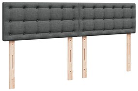 vidaXL Κρεβάτι Boxspring με Στρώμα Σκούρο Γκρι 180x200 εκ Υφασμάτιν