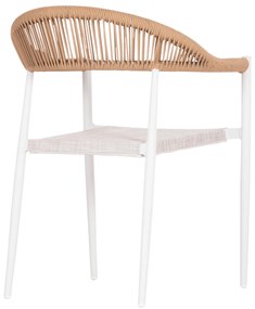 ΠΟΛΥΘΡΟΝΑ BERG HM6284.01 ΑΛΟΥΜΙΝΙΟ &amp; TEXTILENE ΛΕΥΚΟ--P.E.TWISTED RATTAN 55x56x79Υεκ (1 Τεμμάχια)
