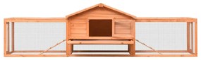 vidaXL Κλουβί Κουνελιών 310x70x87 εκ. από Μασίφ Ξύλο Πεύκου/Ελάτης