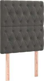 vidaXL Κρεβάτι Boxspring με Στρώμα Σκούρο Γκρι 80x200 εκ. Βελούδινο