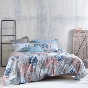 Παπλωματοθήκη Solange (Σετ 4τμχ) Blue Ρυθμός Queen Size 220x250cm Βαμβάκι-Πολυέστερ