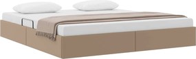 vidaXL Κρεβάτι Οθωμανικού Τύπου Καπουτσίνο 180 x 200 cm Τεχνητό Δέρμα