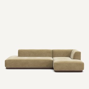 Γωνιακός XL καναπές αριστερός από βελούδο stonewashed, JACOPO