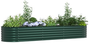 vidaXL Υψωμένο Κρεβάτι Κήπου Πράσινο 320x80x44 εκ. Γαλβανισμένο Ατσάλι