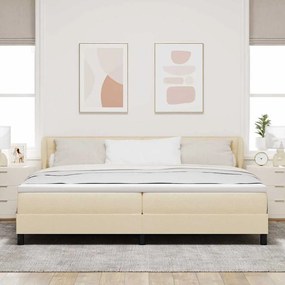 vidaXL Κρεβάτι box spring με στρώμα με στρώμα Κρεμ 200 x 200 cm ύφασμα