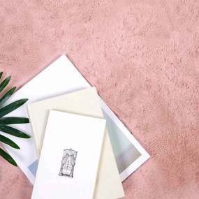 vidaXL Χαλιά Ψεύτικου Κουνελιού Olite Ροζ 120 x 120 cm Πολυεστέρας