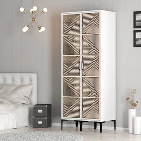 Stewehome Ντουλάπα με δύο πόρτες (PP) 80x47x210 cm