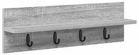 vidaXL Τοίχου Κρεμάστρα με ράφι Γκρι sonoma 60 x 10.5 x 18 εκ