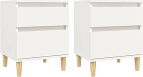 vidaXL Κομοδίνα 2 τεμ. Λευκά 40 x 35 x 50 εκ.
