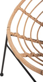 ΠΟΛΥΘΡΟΝΑ ΤΥΠΟΥ ΦΩΛΙΑ ΜΕΤΑΛΛΙΚΗ ALLEGRA HM5458.11 ΜΕ WICKER ΜΠΕΖ 73x78x88Υεκ.