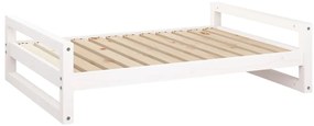 vidaXL Κρεβάτι Σκύλου άσπρο 105,5x75,5x28 εκ. από Μασίφ Ξύλο Πεύκου