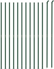 vidaXL Συρματόπλεγμα Περίφραξης Πράσινο 1,6 x 25 μ. με Βάσεις Φλάντζα
