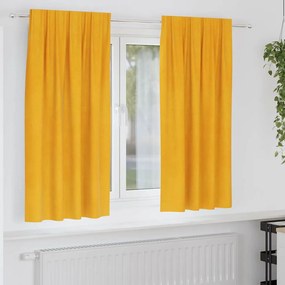 vidaXL Κουρτίνες 2 pcs κίτρινο μουσταρδί 140 x 175 cm Βελούδο