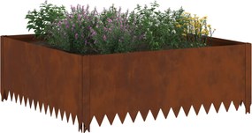 vidaXL Περίγραμμα γκαζόν 100 x 100 x 35 cm Ατσάλι Σκ rusty