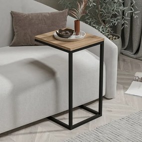Τραπεζάκι καναπέ C τύπου μέταλλο και ξύλο 35x40x65 cm