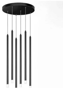 Κρεμαστό Φωτιστικό Οροφής 6xLED Μαύρο 120-01084-13-black Luma Lighting-120-01090-13-Μαύρο 120-01090-13