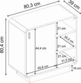 Μπουφές Rovel Megapap χρώμα sepet oak 80,3x39x80,4εκ.