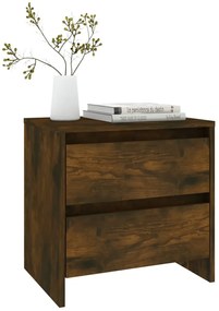 vidaXL Κομοδίνα 2 τεμ. Καπνιστή Δρυς 45x34,5x44,5 εκ. από Επεξ. Ξύλο