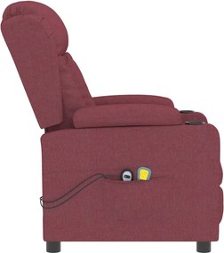 vidaXL Πολυθρόνα Μασάζ Ηλεκτρική Μπορντό Υφασμάτινη