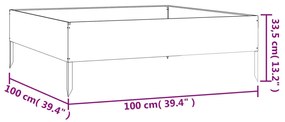 Ζαρντινιέρα 100 x 100 x 33,5 εκ. από Ατσάλι Σκληρυθέν στον Αέρα - Καφέ