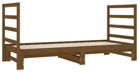 vidaXL Καναπές Κρεβάτι Συρόμενος Μελί 2x(90x190) εκ. Μασίφ Ξύλο Πεύκου