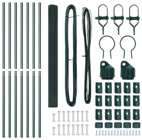 vidaXL Welded Wire Fence με 7 Πάσσαλους Πράσινο 1.5x10 μ Χάλυβα