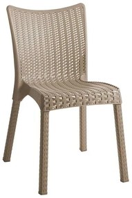 Τραπεζαρία κήπου Groovy-Confident pakoworld σετ 5τεμ PP cappuccino 80x80x74,5εκ.