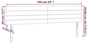 vidaXL Κεφαλάρι Κρεβατιού LED Κρεμ 160x5x78/88 εκ. Υφασμάτινο