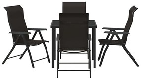 vidaXL Σέτ φαγητού για κήπο 5 pcs Μαύρος καφές