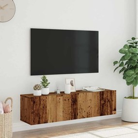 Ντουλάπι Τηλεόρασης Τοίχου Παλιό Ξύλο 120x30x30 εκ Επ. Ξύλο 856020