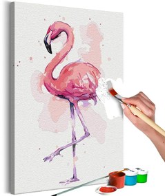 Ζωγραφική με αριθμούς ροζ φλαμίνγκο - 40x60