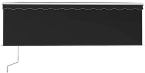 vidaXL Τέντα Συρόμενη Αυτόματη με Σκίαστρο Ανθρακί 4 x 3 μ.