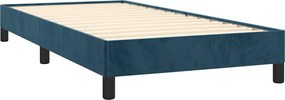 vidaXL Κρεβάτι Boxspring με Στρώμα Σκούρο Μπλε 90x200 εκ. Βελούδινο