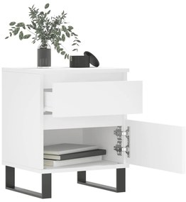 vidaXL Κομοδίνα Λευκά 2 τεμ. 40 x 35 x 50 εκ. από Επεξεργασμένο Ξύλο
