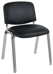 SIGMA Καρέκλα-Pro Γραφείου Επισκέπτη, Μέταλλο Χρώμιο PVC Μαύρο  57x57x79cm / Σωλ.40x20/1.2mm [-Μαύρο-] [-Μέταλλο/PVC - PU-] ΕΟ550,10