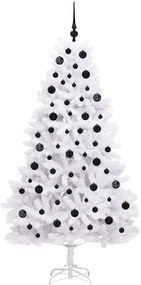 vidaXL Τεχνητό Χριστουγεννιάτικο Δέντρο με Άξονα με βάση Λευκό 180 cm