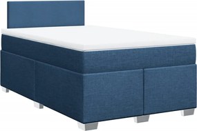 vidaXL Κρεβάτι Boxspring με Στρώμα Μπλε 120x190 εκ. Υφασμάτινο